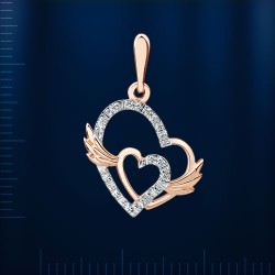 Подвеска Сердечко. Русское золото & Фианиты
