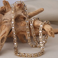 Gelbgold Weißgold Goldkette Bicolor