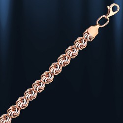 Russisches Gold 585 Goldkette Rose bicolor
