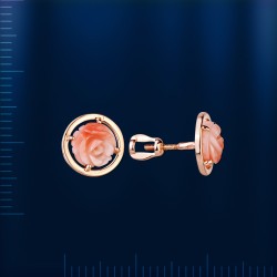 Ohrstecker mit Koralle. Rotgold