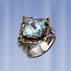 Ring mit Topas. Silber 