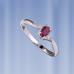  Ring mit Rubin. Silber