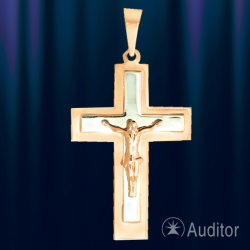 Kreuzanhaenger russen  Rotgold & Weissgold