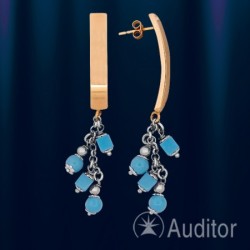 Ohrringe russisches Gold & Tuerkis