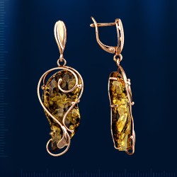 Ohrhaenger mit Bernstein russisches Gold