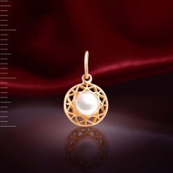 Anhaenger aus Rotgold mit Perle