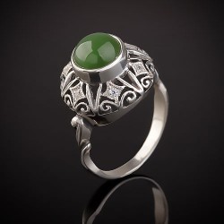 Ring mit Nephrit Silber 