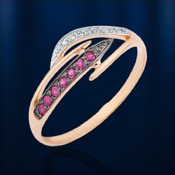 Goldring mit Brillanten & Rubinen