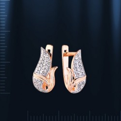 Серьги с фианитами. Русское золото. 