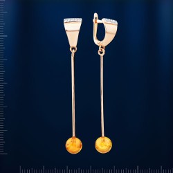  Ohrhaenger mit Bernstein russisches Gold