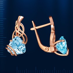 Серьги с топазом. Русское золото