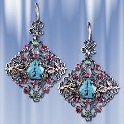Ohrhaenger mit Tuerkis. Silber 925
