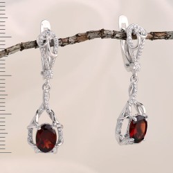 Ohrhaenger mit Granat & Fianiten. Silber