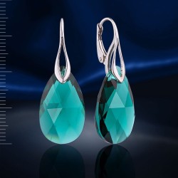 Ohrhaenger mit Swarovski&reg; Kristallen. Silber