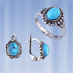 Bijouterie Ohrringe & Ring Tuerkis 