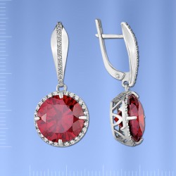 Ohrhaenger mit Granat & Fianiten. Silber