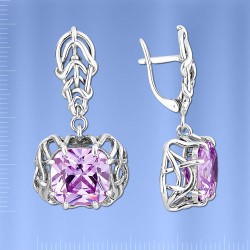 Ohrhaenger mit Amethyst. Silber