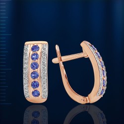 Ohrringe mit Saphire Swarovski&reg; & Fianiten Swarovski&reg;