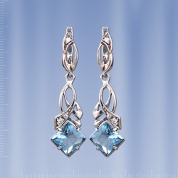 Ohrhaenger mit Topas. Silber 925°