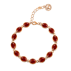 Vergoldeter Silberarmband mit Bernstein