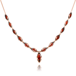 Vergoldetes Silbercollier mit Bernstein