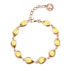 Vergoldeter Silberarmband mit Honigbernstein