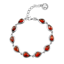 Silberarmband "Charme". Bernstein
