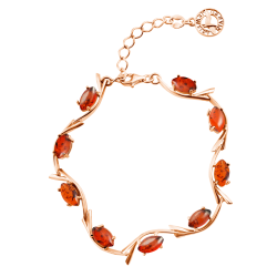 Vergoldeter Silberarmband "Grazie". Bernstein