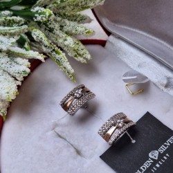Silberohrringe mit Gold Zirkonia