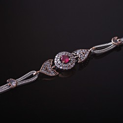 Armband mit Rubin Silber