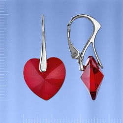 Ohrhaenger mit Swarovski® Kristallen. Silber