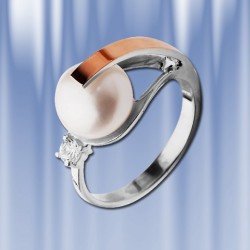 Ring mit Perlen  Silber&Gold