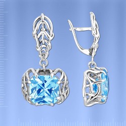 Ohrhaenger mit Topas. Silber 925°