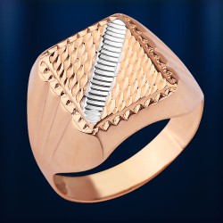 Herrenring aus Rot/Weissgold 