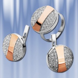 Russisches Silber mit Gold Garnitur Tabletka
