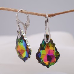 Серебряные серьги с кристаллами Swarovski&reg;