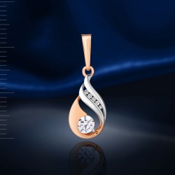  Anhaenger mit Swarovski&reg; Kristallen. Rotgold