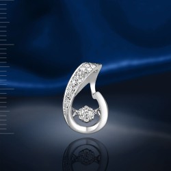 Weissgold Anhaenger "Tropfen", mit Dancing Diamonds