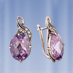 Ohrringer mit Amethyst. Silber 925°