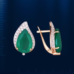 Russisches Goldschmuck Chrysopras 
