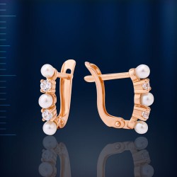 Серьги золотые с жемчугом 