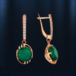 Russisches Goldschmuck Chrysopras 