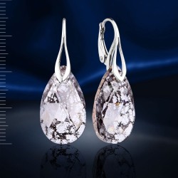 Ohrhaenger mit Swarovski&reg; Kristallen. Silber