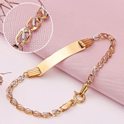 Kinderarmband mit Gravurplatte Bicolor Gold 585