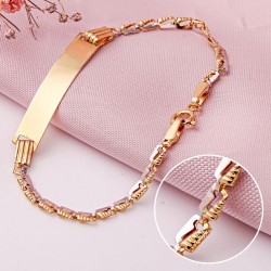 Kinderarmband mit Gravurplatte Bicolor Gold 585