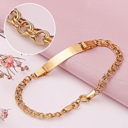 Kinderarmband mit Gravurplatte Gelbgold 585