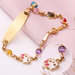 Kinderarmband mit Gravurplatte Gelbgold 585