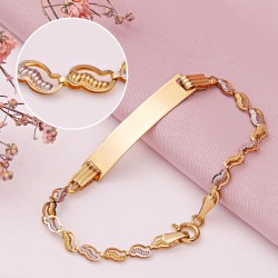 Kinderarmband mit Gravurplatte Bicolor Gold 585