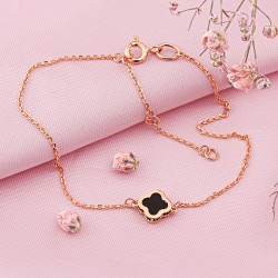 Goldarmband Russisches Gold 585 Onyx ⌀ 6 mm