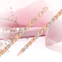 Gold Armband Damen russisches Gold 585° bicolor
